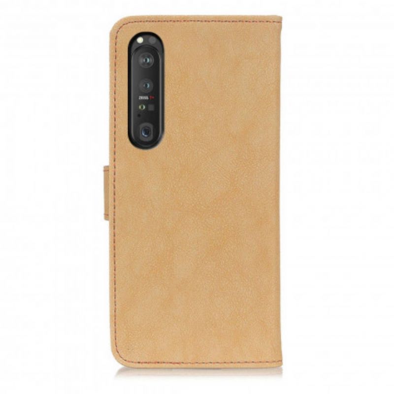 Folio Deksel Sony Xperia 1 Iii Faux Leather Split Retro Khazneh Beskyttelse Deksel