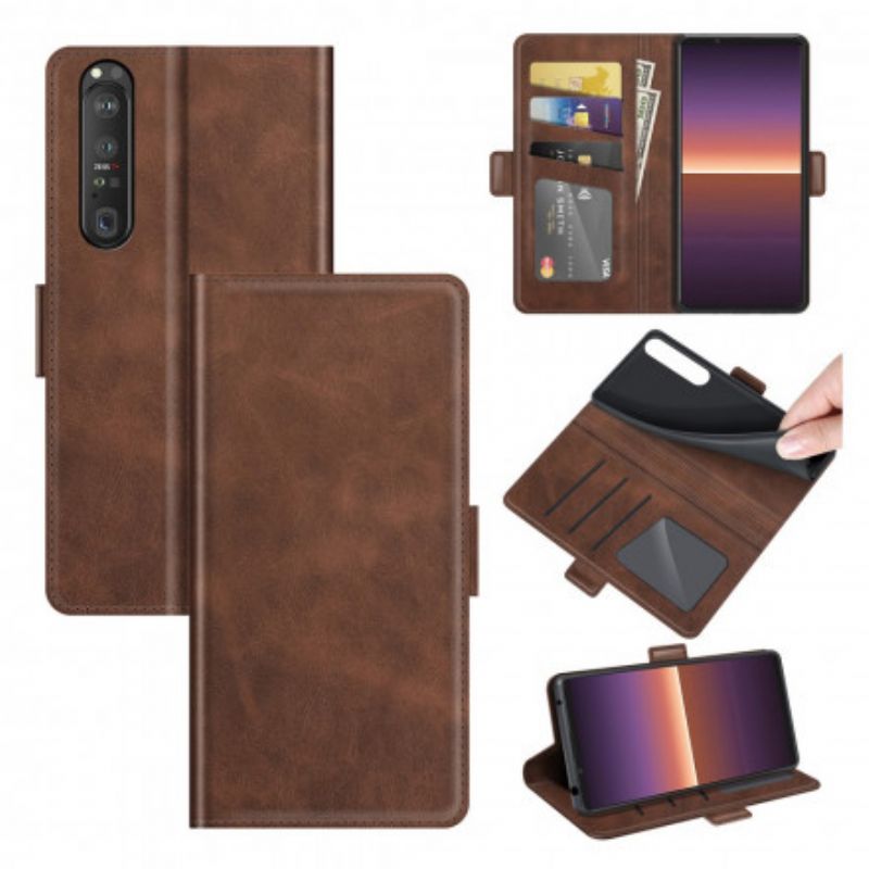 Folio Deksel Sony Xperia 1 Iii Klassisk Dobbel Klaff