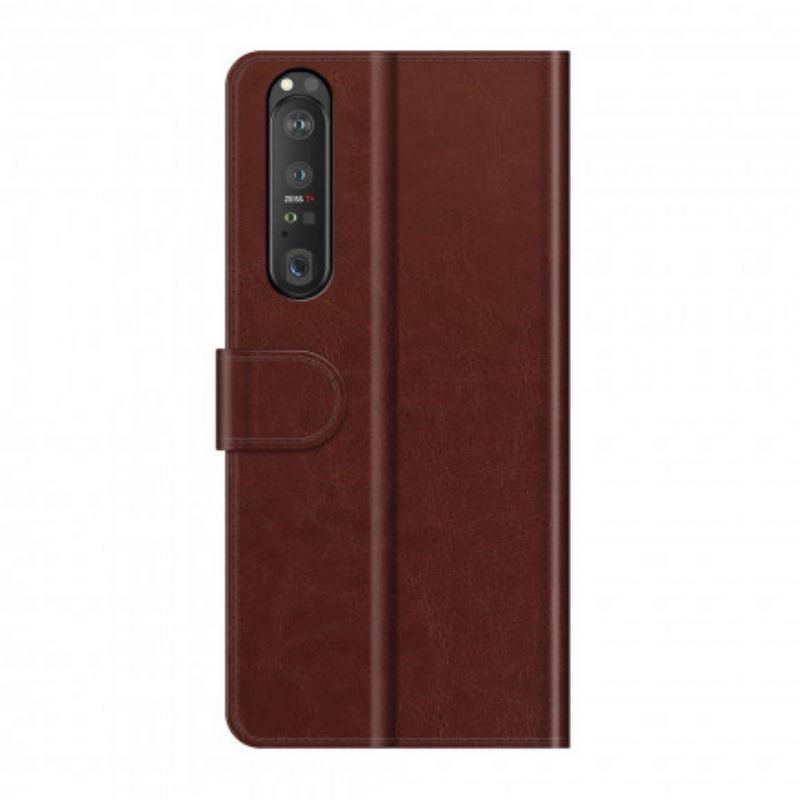 Folio Deksel Sony Xperia 1 Iii Ultra Imitert Skinn Beskyttelse Deksel