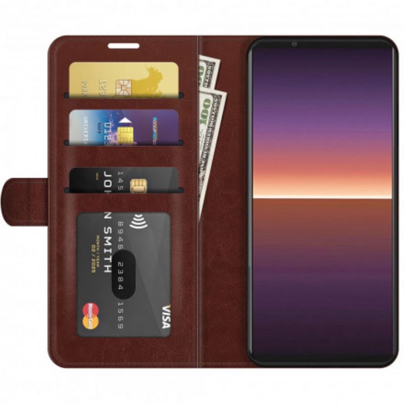 Folio Deksel Sony Xperia 1 Iii Ultra Imitert Skinn Beskyttelse Deksel