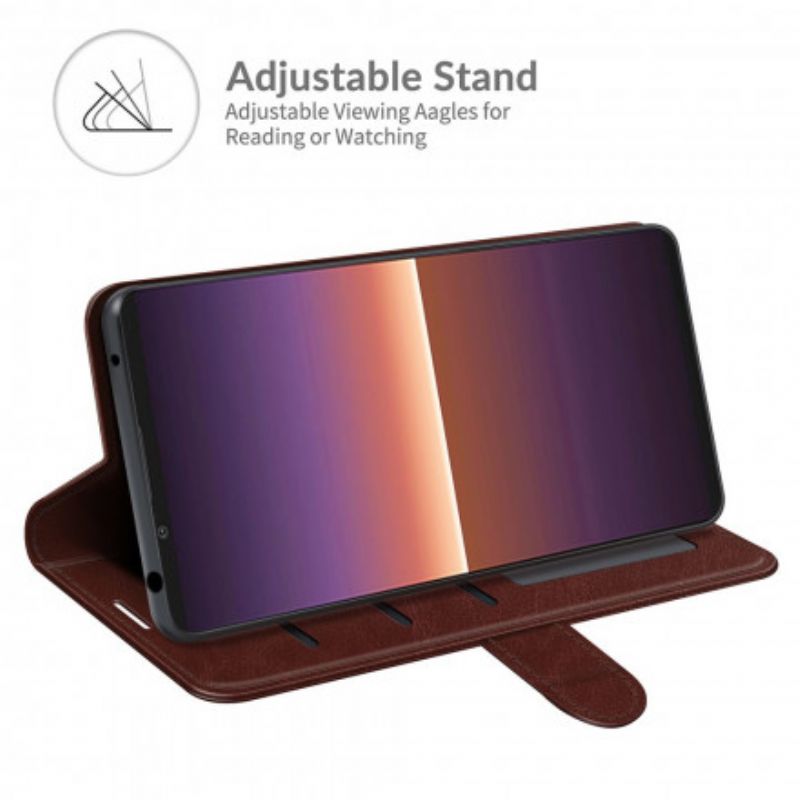 Folio Deksel Sony Xperia 1 Iii Ultra Imitert Skinn Beskyttelse Deksel