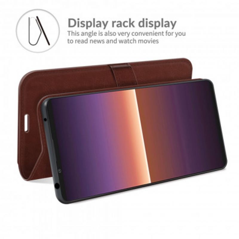 Folio Deksel Sony Xperia 1 Iii Ultra Imitert Skinn Beskyttelse Deksel