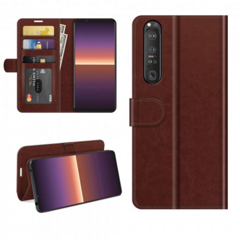 Folio Deksel Sony Xperia 1 Iii Ultra Imitert Skinn Beskyttelse Deksel