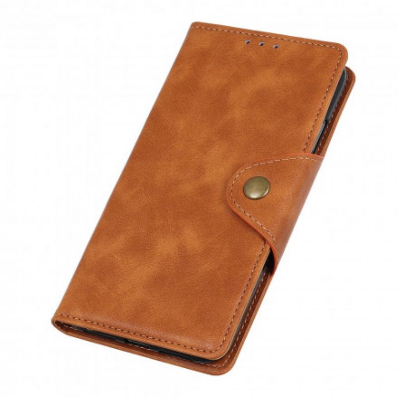 Folio Deksel Sony Xperia 1 Iii Vintage-faux Skinnknapp Beskyttelse Deksel