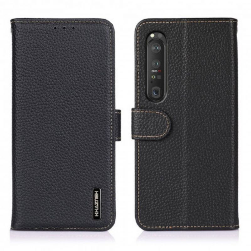 Folio Deksel Til Sony Xperia 1 Iii Litchi Khazneh-skinn