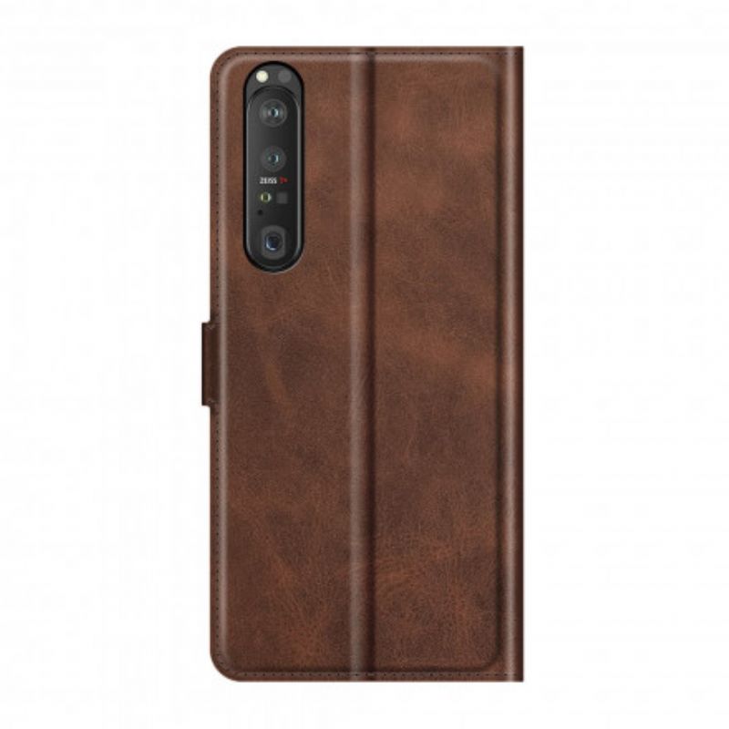 Lærdeksel Folio Deksel Sony Xperia 1 Iii Mobildeksel Slank Ekstrem Skinneffekt