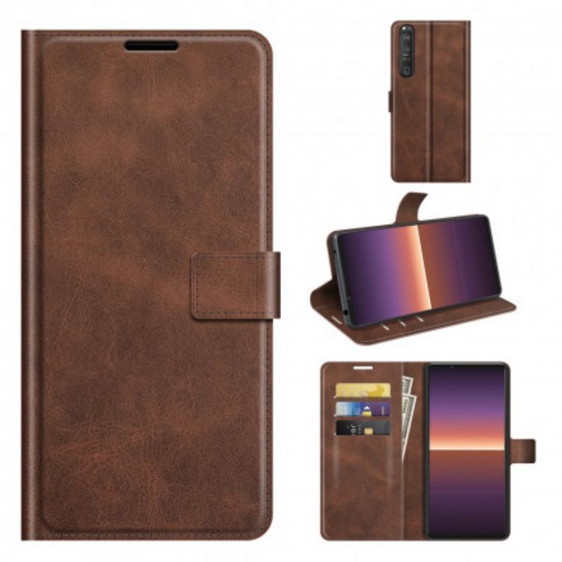 Lærdeksel Folio Deksel Sony Xperia 1 Iii Mobildeksel Slank Ekstrem Skinneffekt