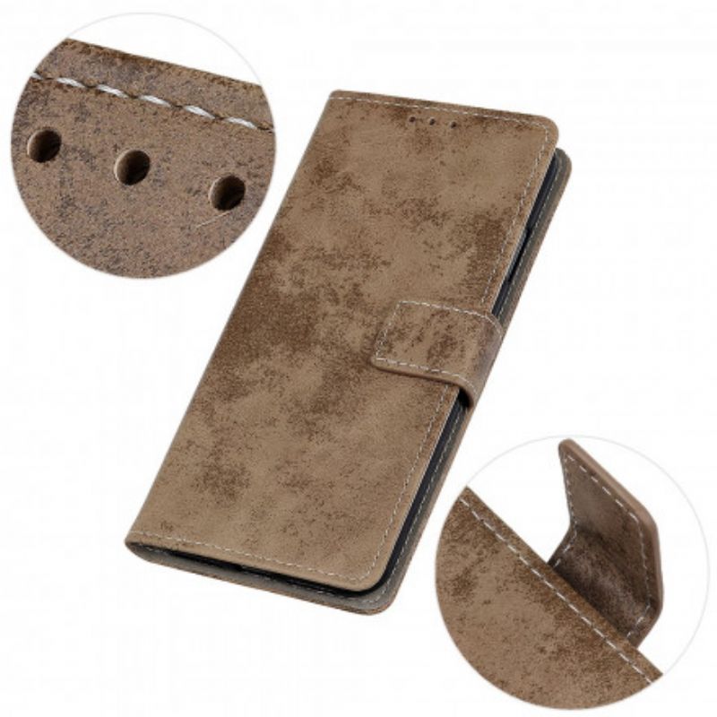 Lærdeksel Folio Deksel Sony Xperia 1 Iii Mobildeksel Vintage Skinneffekt