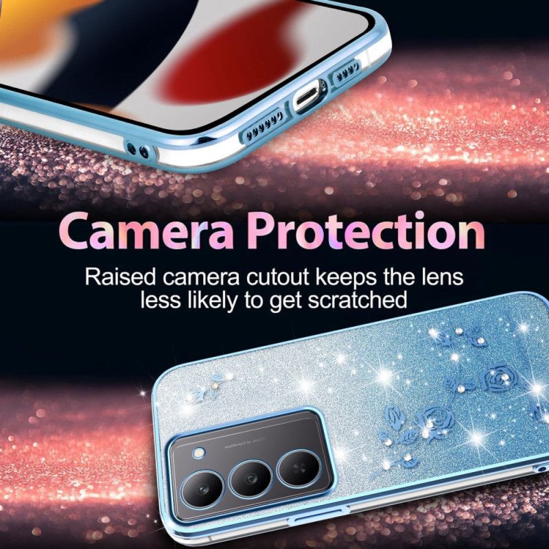 Deksel Realme 14x 5g Kadem Blomster Og Strass