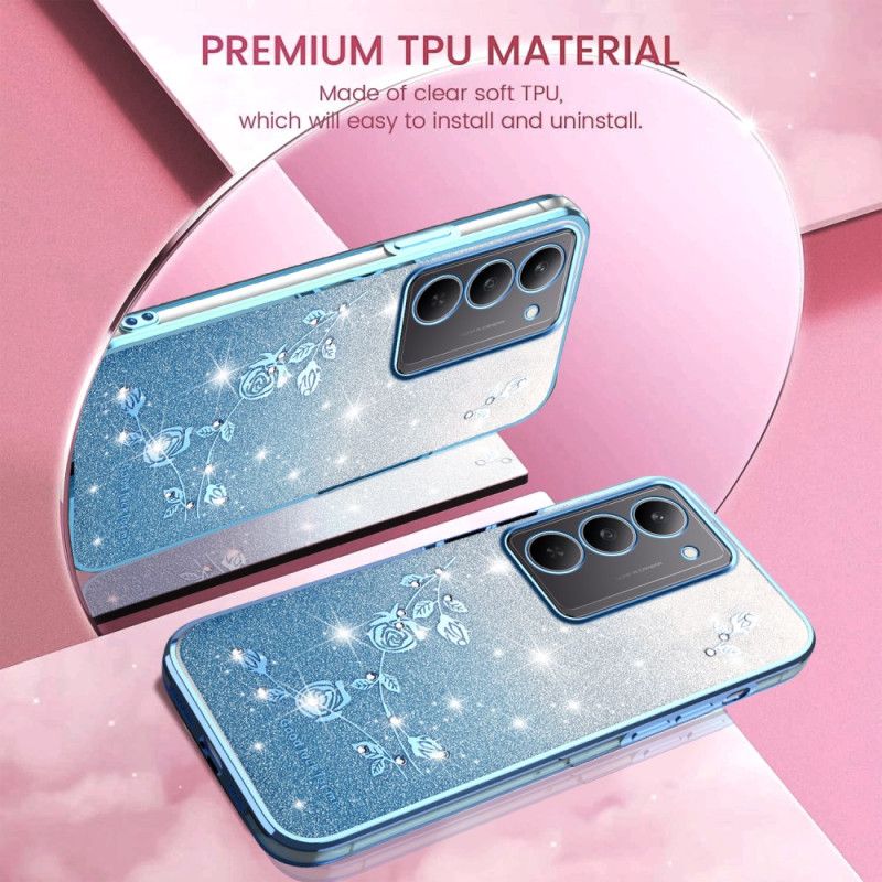 Deksel Realme 14x 5g Kadem Blomster Og Strass