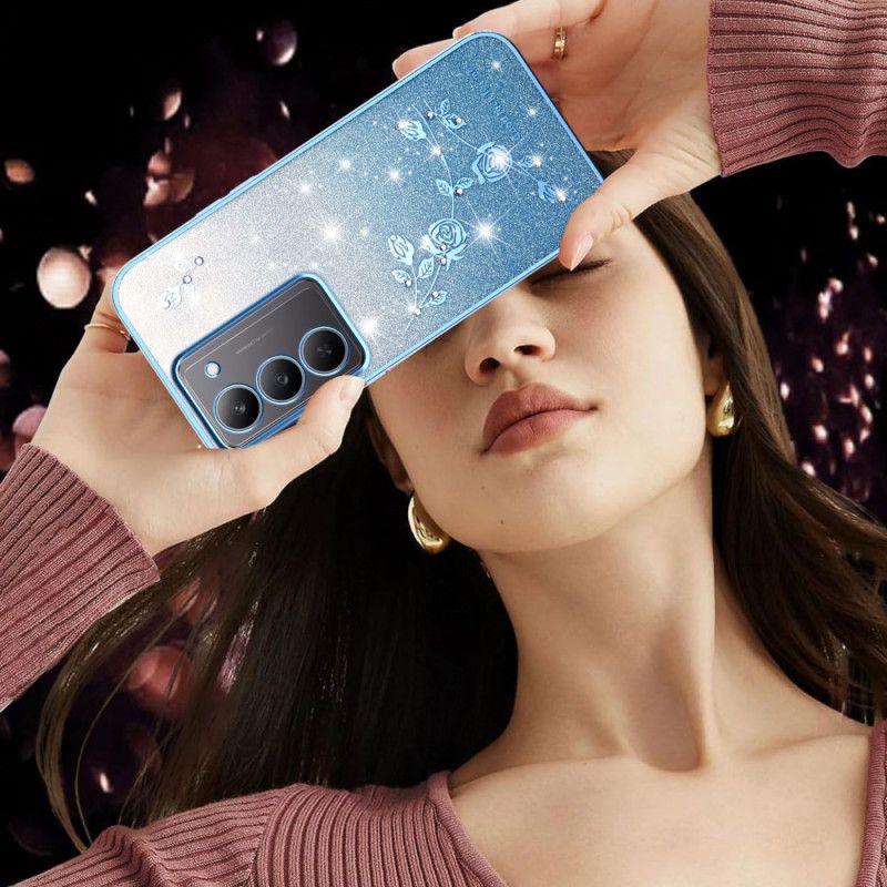 Deksel Realme 14x 5g Kadem Blomster Og Strass