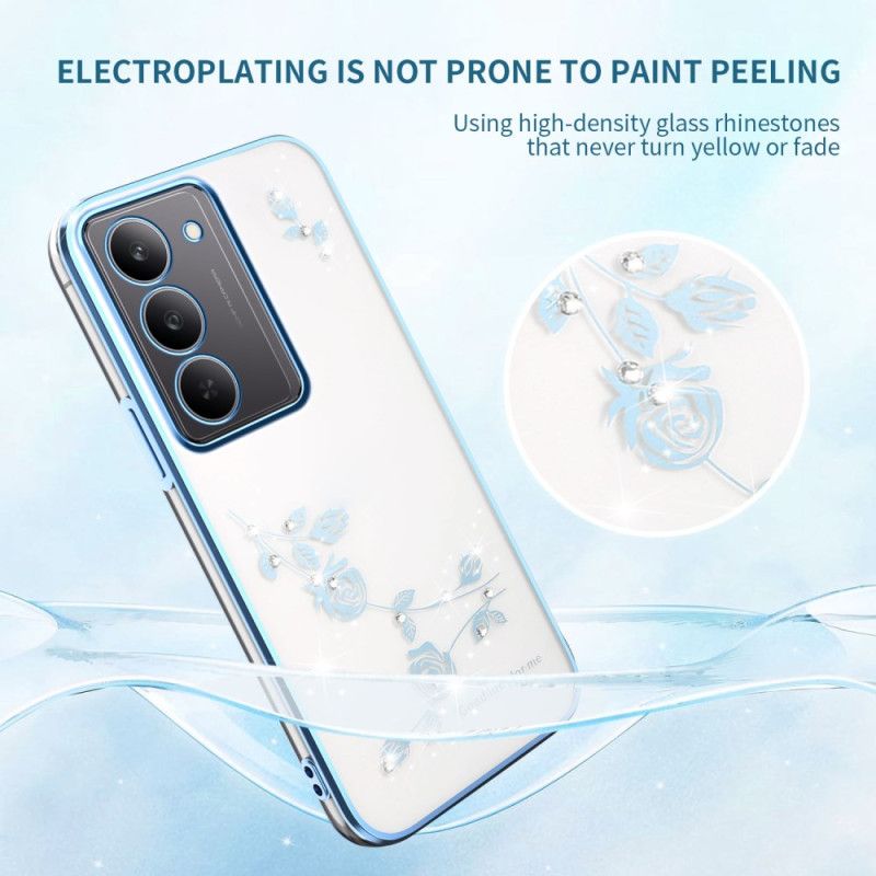 Deksel Til Realme 14x 5g Kadem Blomsterdekorasjon Og Strass