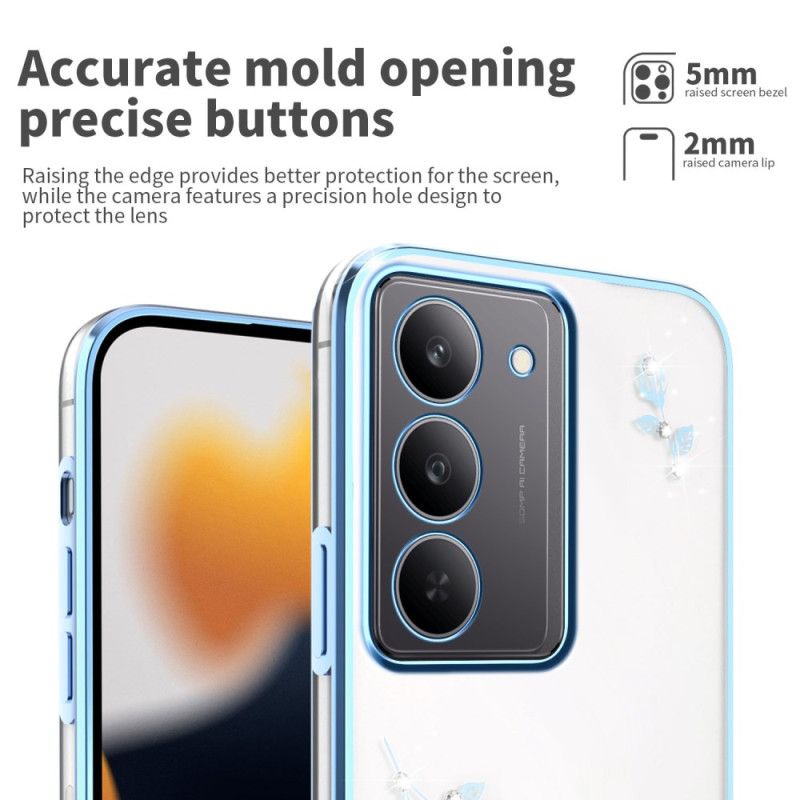 Deksel Til Realme 14x 5g Kadem Blomsterdekorasjon Og Strass