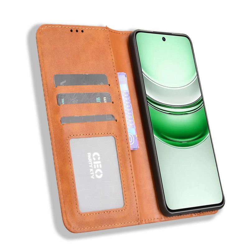 Folio Deksel Lær Realme 14x 5g Mobildeksel Vintage-kant