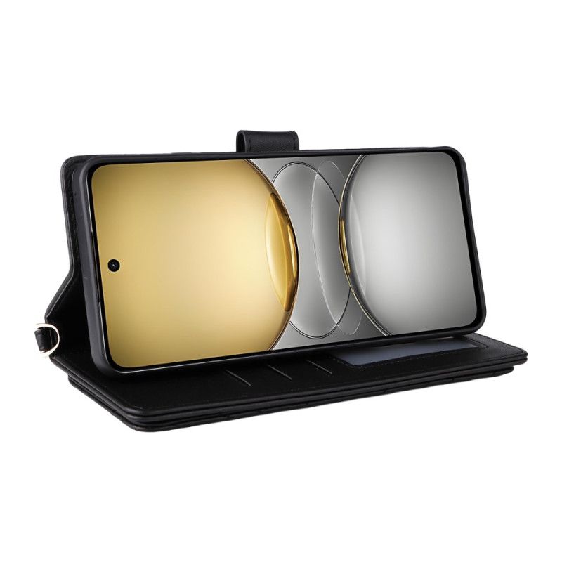 Folio Deksel Realme 14x 5g Premium Design Med Stropp Og Skulderstropp