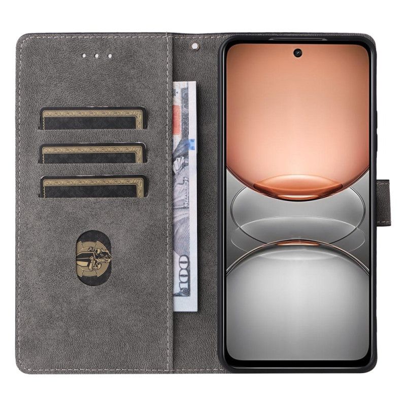 Folio Deksel Til Realme 14x 5g Rfid-beskyttelse I Semsket Skinneffekt