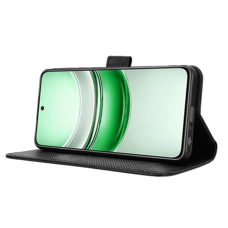 Lærdeksel Folio Deksel Realme 14x 5g Diamanttekstur