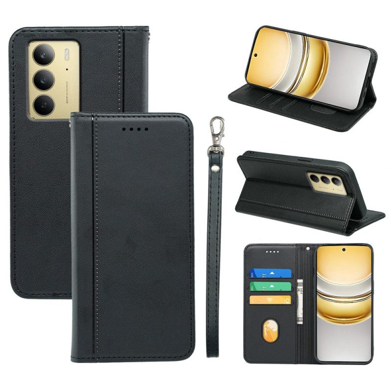 Lærdeksel Folio Deksel Realme 14x 5g Mobildeksel Kantbånd