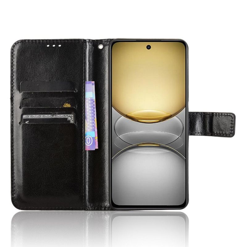 Lærdeksel Folio Deksel Realme 14x 5g Prangende Imitasjonsskinn