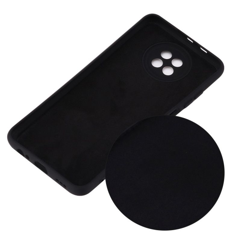 Deksel Xiaomi Redmi Note 9 5G / Note 9T 5G Svart Flytende Silikon Og Stropp
