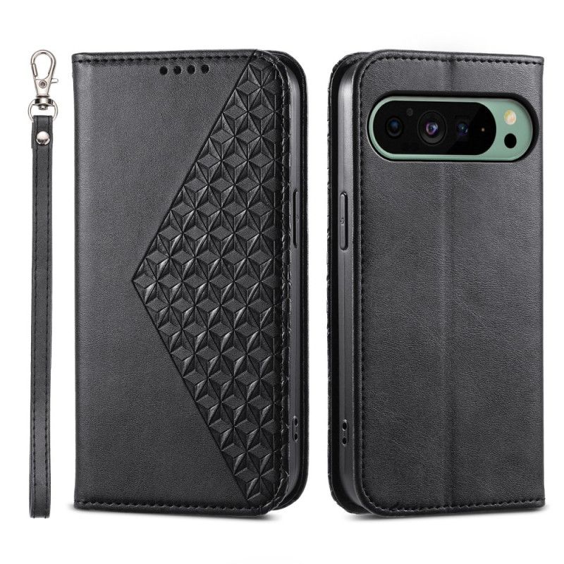 Folio Deksel Google Pixel 9 Strappy Diamond Design