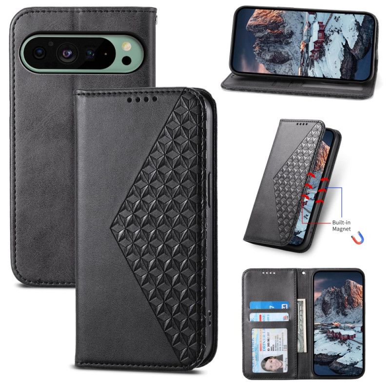 Folio Deksel Google Pixel 9 Strappy Diamond Design