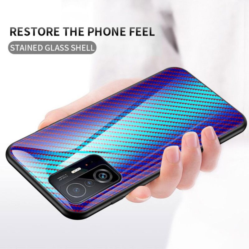 Deksel Xiaomi Mi 11t / 11t Pro Karbonfiberherdet Glass Beskyttelse Deksel