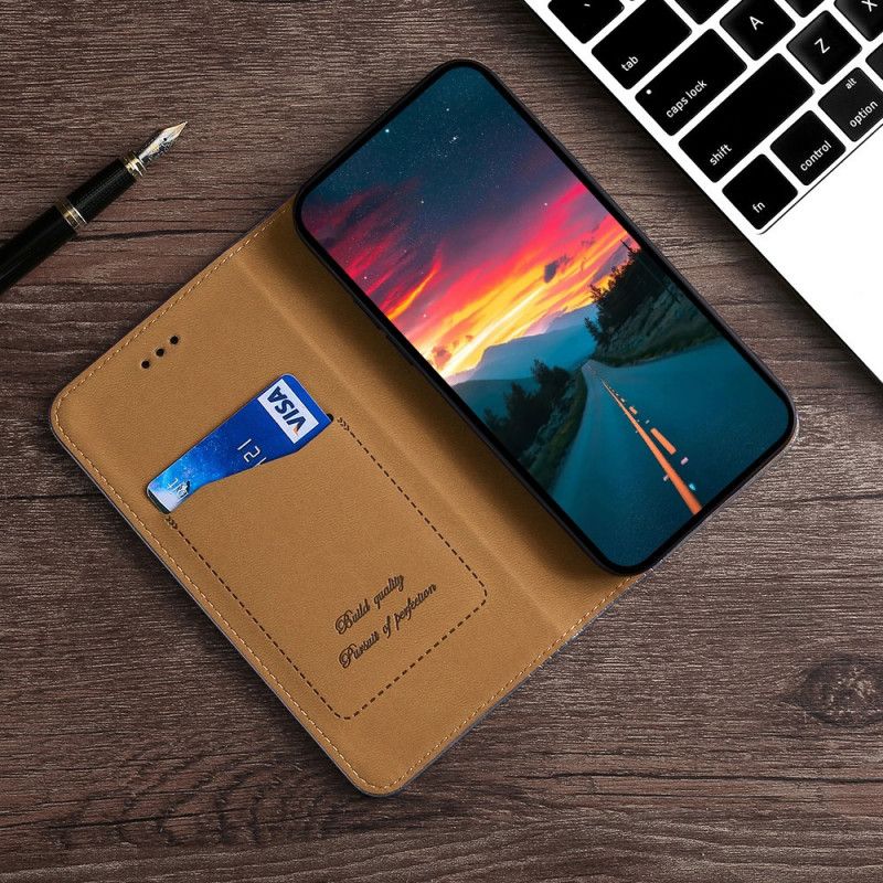 Folio Deksel Til Xiaomi Mi 11t / 11t Pro Split Litchi-skinnsøm
