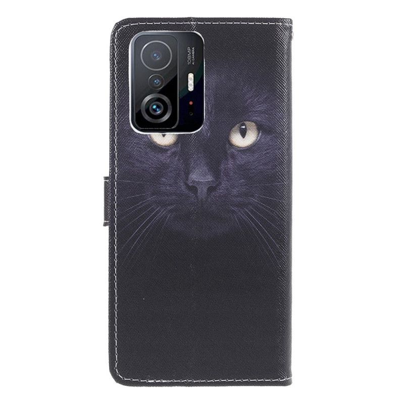 Folio Deksel Xiaomi Mi 11t / 11t Pro Black Strappy Cat Eyes