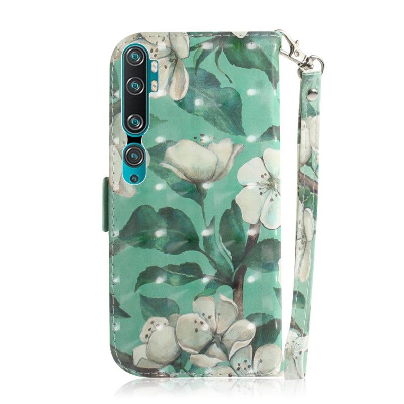 Folio Deksel for Xiaomi Mi Note 10 / 10 Pro Blomstrende Gren Med Tanga