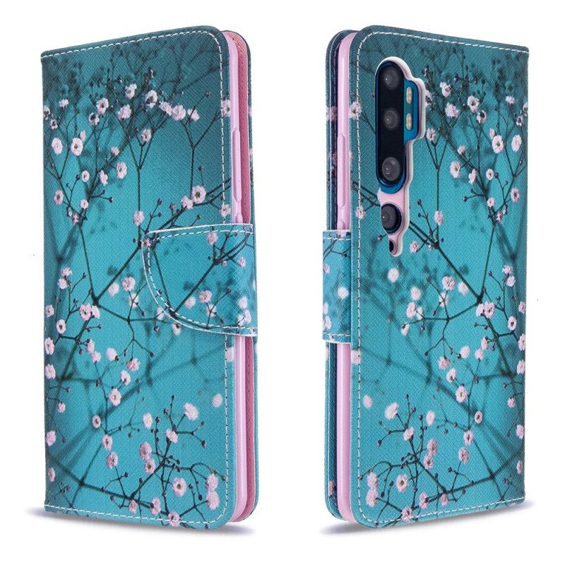 Lærdeksel Folio Deksel Xiaomi Mi Note 10 / 10 Pro Blomstrende Tre