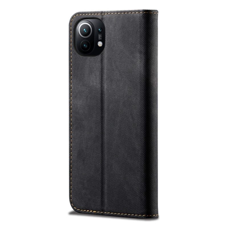 Folio Deksel Xiaomi Mi 11 Svart Jeansstoff Anti-fall