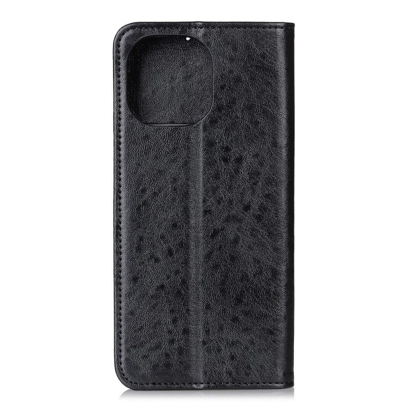 Folio Deksel Xiaomi Mi 11 Svart Strukturert Delt Skinn