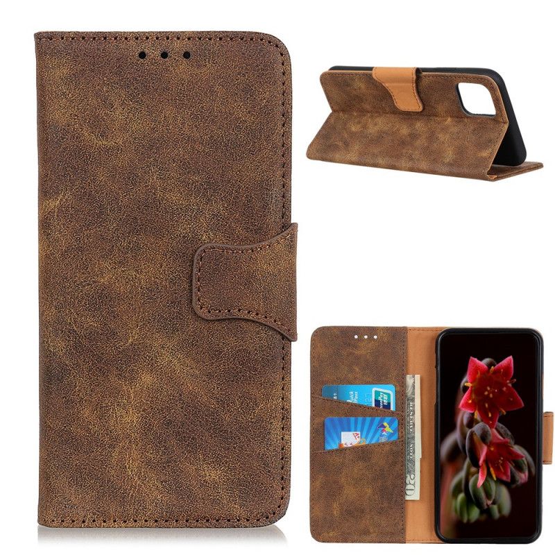 Lærdeksel Folio Deksel Xiaomi Mi 11 Grå Vintage Delt Skinn