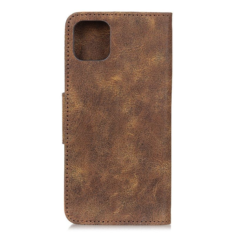 Lærdeksel Folio Deksel Xiaomi Mi 11 Grå Vintage Delt Skinn