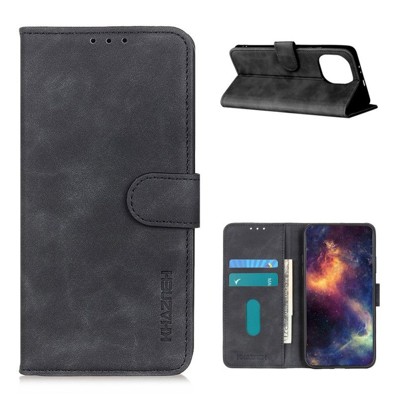 Lærdeksel Folio Deksel Xiaomi Mi 11 Svart Vintage Khazneh-Skinneffekt