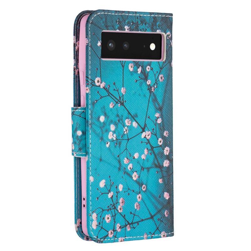 Folio Deksel Google Pixel 6 Blomstrende Tregren