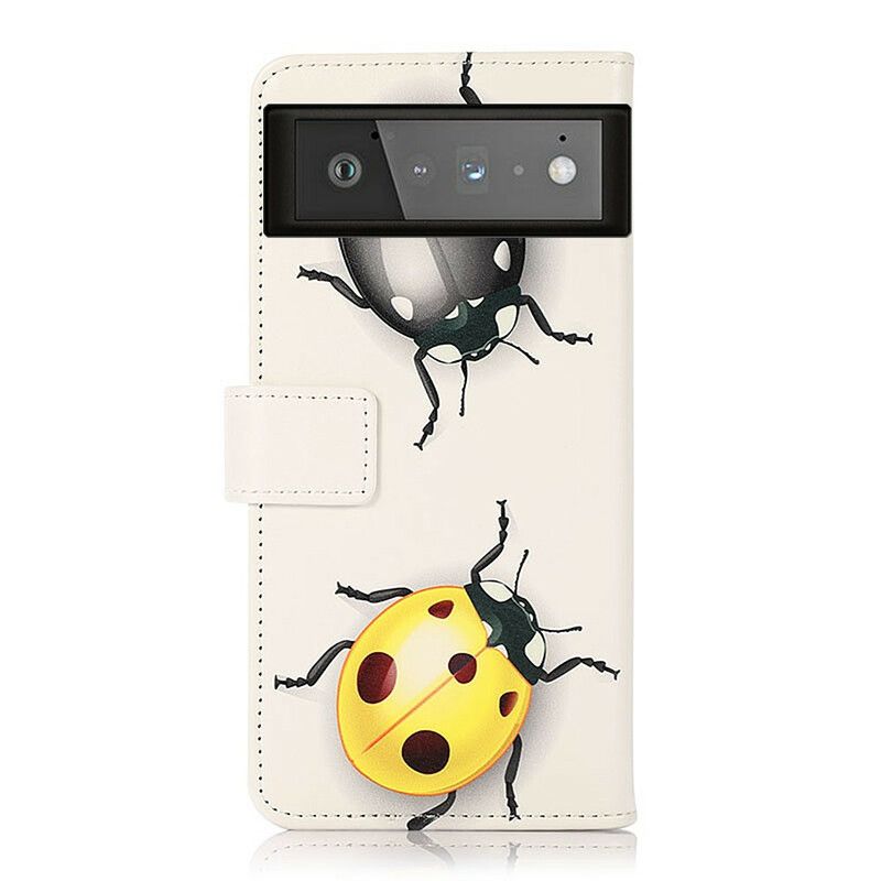 Folio Deksel Til Google Pixel 6 Ladybugs