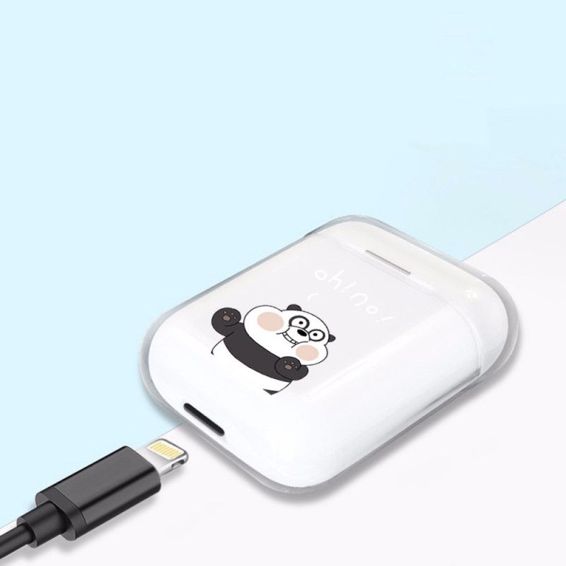 Deksel AirPods Hvit Gjennomsiktig Silikon Dyreserie