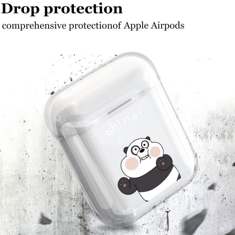 Deksel AirPods Hvit Gjennomsiktig Silikon Dyreserie