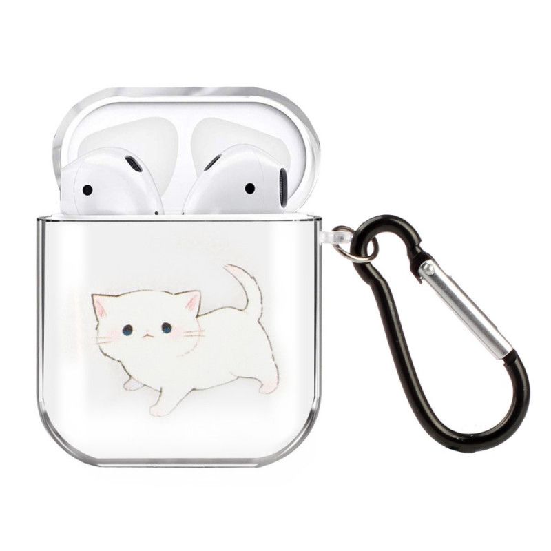 Deksel AirPods Hvit Gjennomsiktig Silikon Katt-Serie
