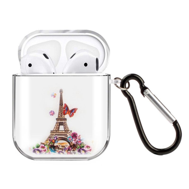 Deksel AirPods Rød Gjennomsiktig Silikon-Sommerfugleserie