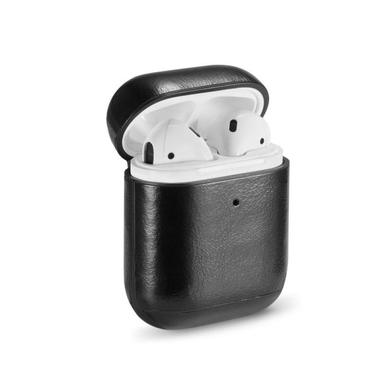 Deksel AirPods Svart Mobildeksel Ekte Lær