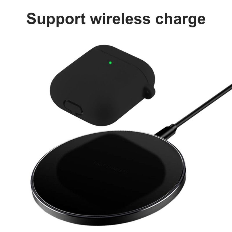 Deksel AirPods Svart Mobildeksel Med Øretelefonbeskytter Og Hatt Prins Karabinkrok