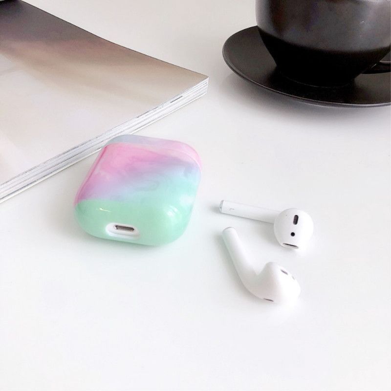 Deksel AirPods Svart Silikon Marmor Stil Beskyttelse