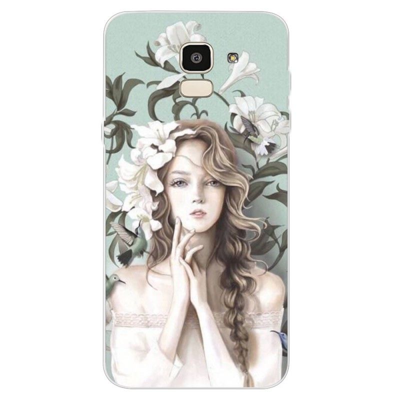 Deksel Samsung Galaxy J6 Mobildeksel Blomsterkvinnen