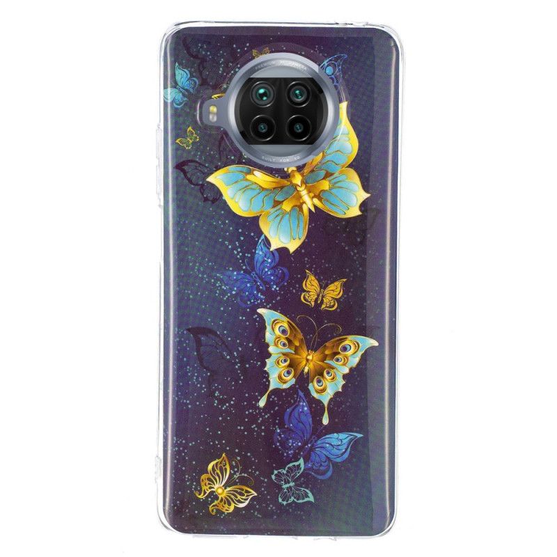 Deksel Xiaomi Mi 10T Lite 5G / Redmi Note 9 Pro 5G Mørkeblå Fluorescerende Sommerfugleserie Anti-fall