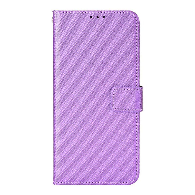 Folio Deksel Til Samsung Galaxy M23 5G Teksturert Mønster Med Stropp
