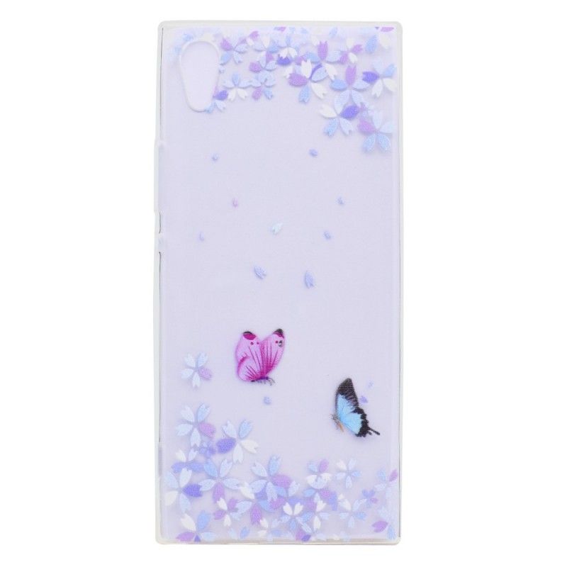 Deksel Sony Xperia XA1 Gjennomsiktige Sommerfugler Og Blomster