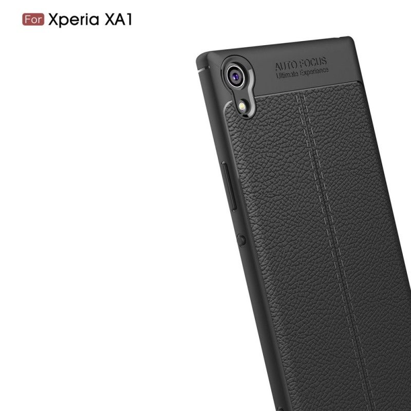 Deksel Sony Xperia XA1 Grå Mobildeksel Dobbeltlinjet Litchi-Læreffekt